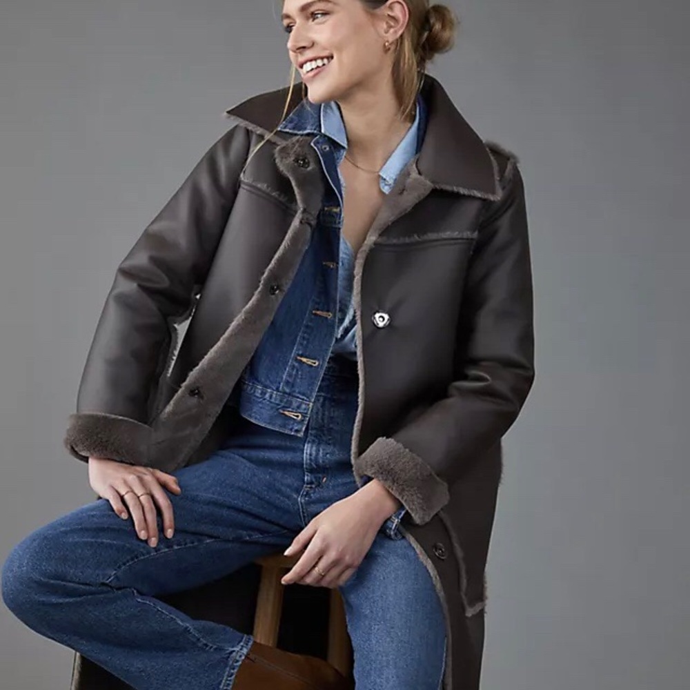 Anthropologie Reversible Faux Fur Coat - SP (NWT)